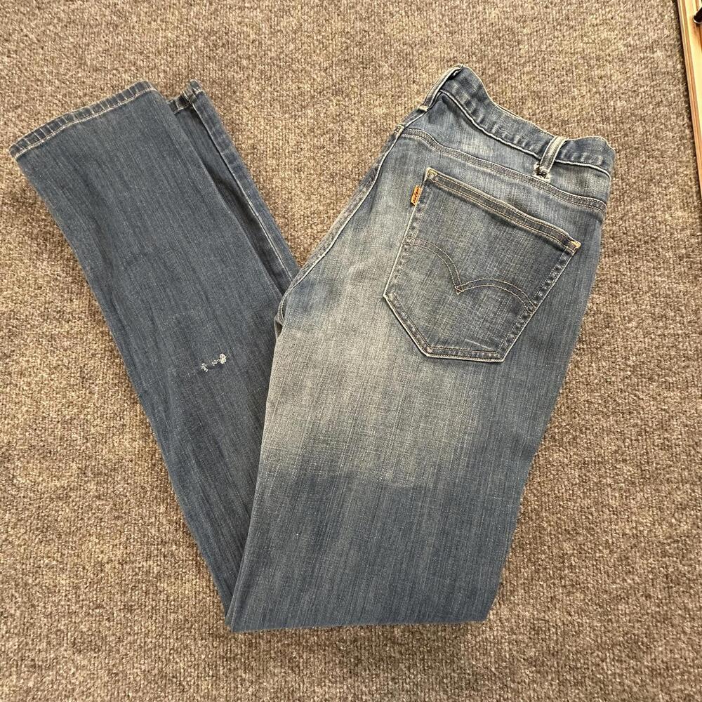 Levis 1966 Skinny Jeans Womens 12M 31 Blue Denim Stretch Orange‎ Tab